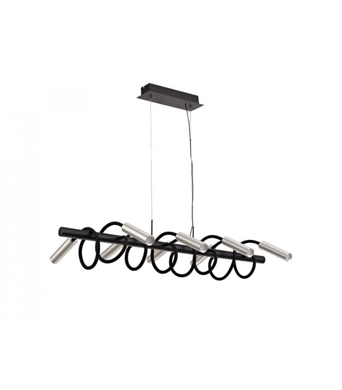 Linear Ceiling Pendant, 8 Light Adjustable Arms, 8 x 4W LED Dimmable, 3000K, 2000lm, Black, Aluminium - 3