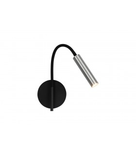 Wall Lamp, 1 Light Adjustable Switched, 1 x 5W LED, 3000K, 311lm, Black, Aluminium - 1