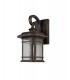 Small Wall Lamp, 1 x E27, Brushed Black Gold, Seeded Glass, IP54 - 3