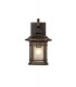 Small Wall Lamp, 1 x E27, Brushed Black Gold, Seeded Glass, IP54 - 4