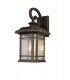 Large Wall Lamp, 1 x E27, Brushed Black Gold, Seeded Glass, IP54 - 1