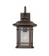 Large Wall Lamp, 1 x E27, Brushed Black Gold, Seeded Glass, IP54 - 5