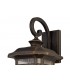 Large Wall Lamp, 1 x E27, Brushed Black Gold, Seeded Glass, IP54 - 6