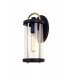 Large Wall Lamp, 1 x E27, Black & Gold, Clear Glass, IP54 - 1