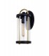 Large Wall Lamp, 1 x E27, Black & Gold, Clear Glass, IP54 - 3