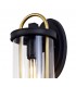 Large Wall Lamp, 1 x E27, Black & Gold, Clear Glass, IP54 - 4