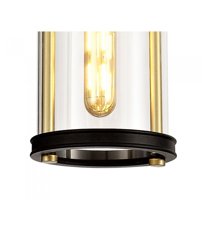 Ceiling Pendant, 1 x E27, Black & Gold, Clear Glass, IP54 - 7