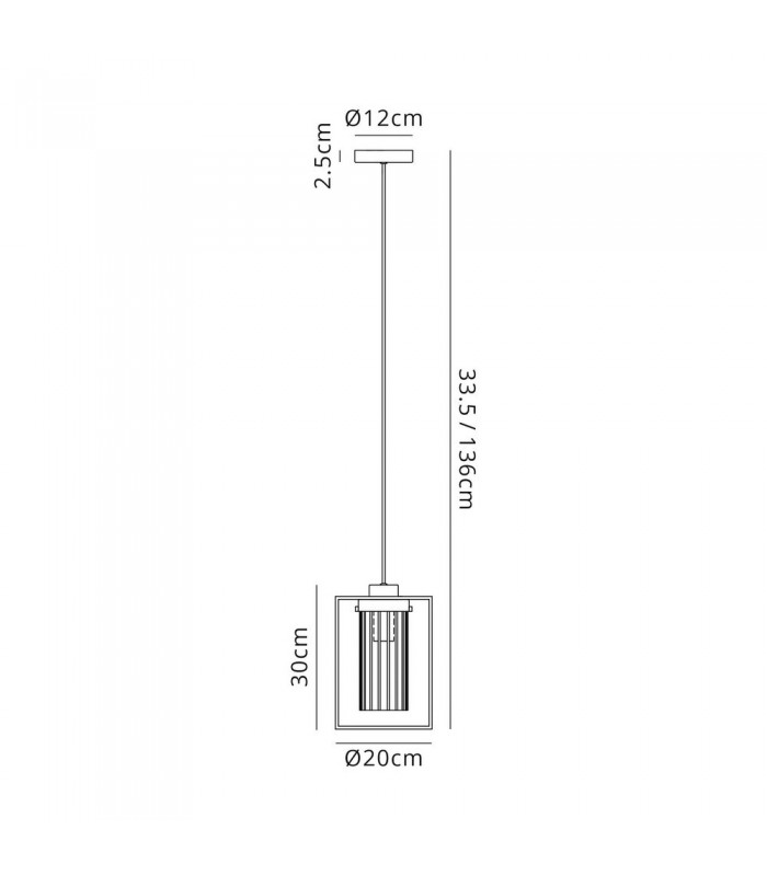 Single Ceiling Pendant, 1 Light E27, Black, Clear Glass - 2