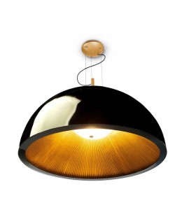 3 Light Large Dome Ceiling Pendant Black, Gold, E27 - 1