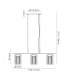 Linear Ceiling Pendant, 3 Light E27, Black, Clear Glass - 2