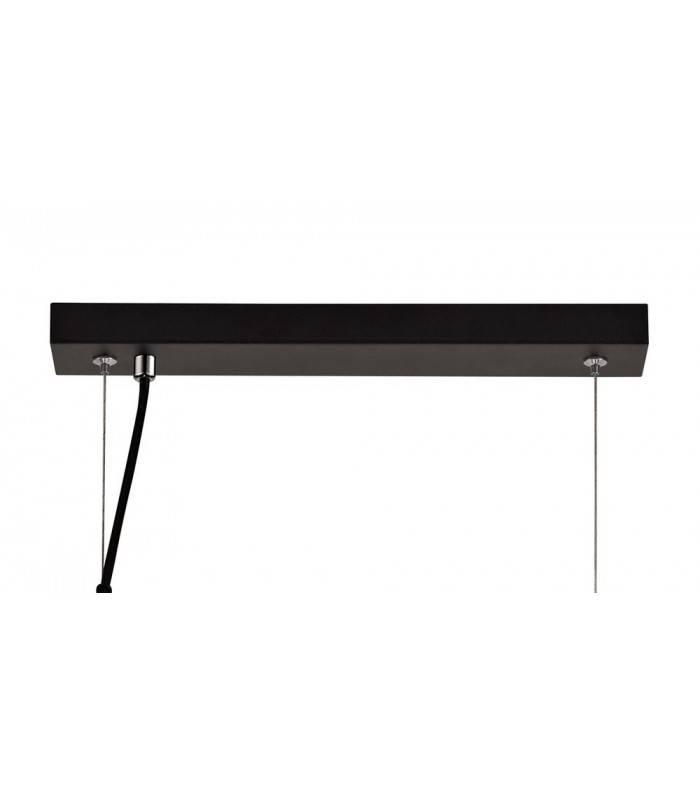 Linear Ceiling Pendant, 3 Light E27, Black, Clear Glass - 4