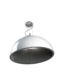 3 Light Large Dome Ceiling Pendant Silver, White, E27 - 1
