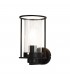 Wall Light, 1 Light E27, Black, Clear Glass - 1