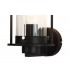 Wall Light, 1 Light E27, Black, Clear Glass - 4