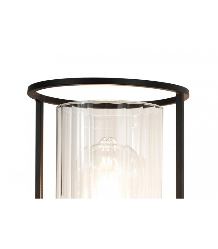 Wall Light, 1 Light E27, Black, Clear Glass - 5