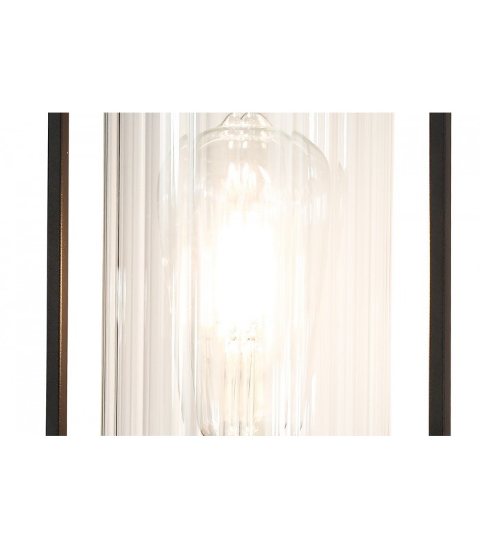 Wall Light, 1 Light E27, Black, Clear Glass - 6