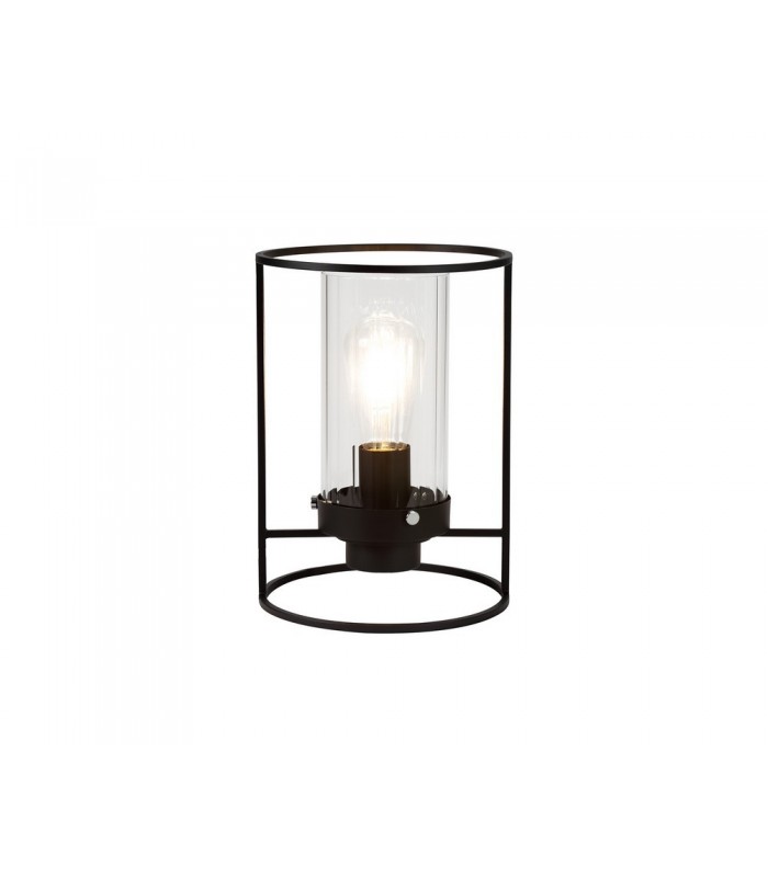 Table Lamp, 1 Light E27, Black, Clear Glass - 1