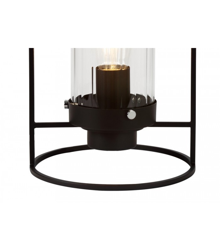 Table Lamp, 1 Light E27, Black, Clear Glass - 4