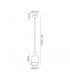 Single Ceiling Pendant, Adjustable E27, Black, Smoke Fade Glass - 2