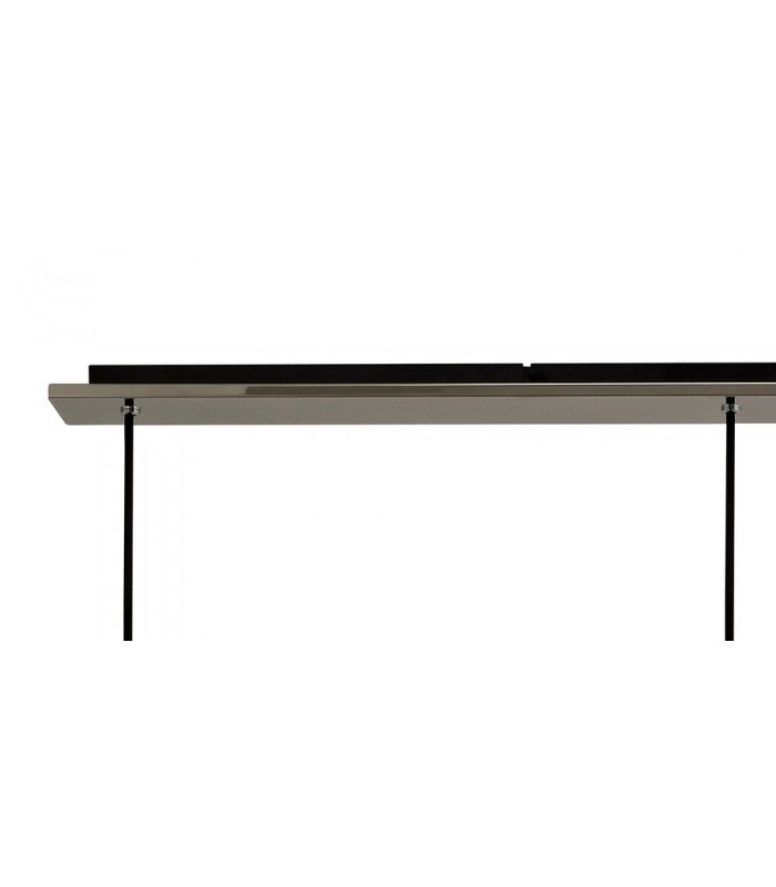 Linear Ceiling Pendant, 3 Light Adjustable E27, Black, Smoke Fade Glass - 5