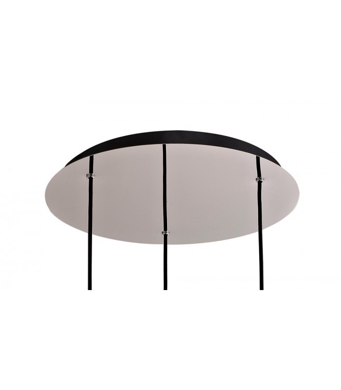 Round Ceiling Cluster Pendant, 3 Light Adjustable E27, Black, Smoke Fade Glass - 5