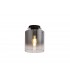 Round Ceiling Flush, 1 Light Flush Fitting E27, Black, Smoke Fade Glass - 1