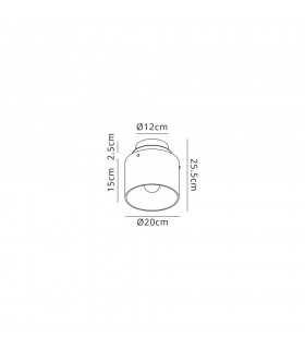 Round Ceiling Flush, 1 Light Flush Fitting E27, Black, Smoke Fade Glass - 2