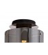Round Ceiling Flush, 1 Light Flush Fitting E27, Black, Smoke Fade Glass - 4