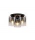 Round Ceiling Flush, 3 Light Flush Fitting, Black, Smoke Fade Glass - 1