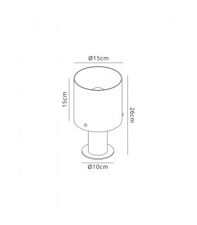 Table Lamp, 1 Light Table Lamp E27, Black, Smoke Fade Glass - 2