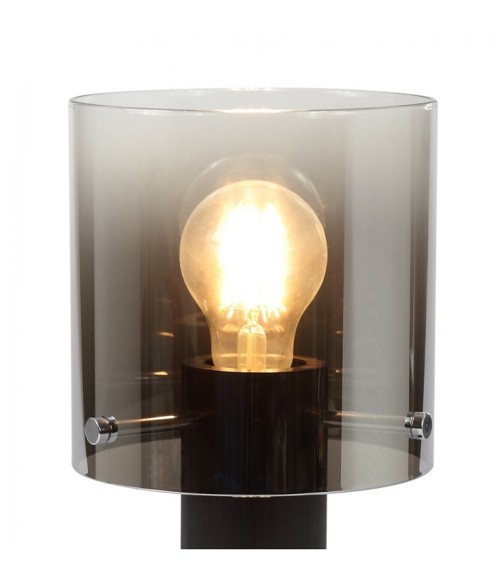 Table Lamp, 1 Light Table Lamp E27, Black, Smoke Fade Glass - 5