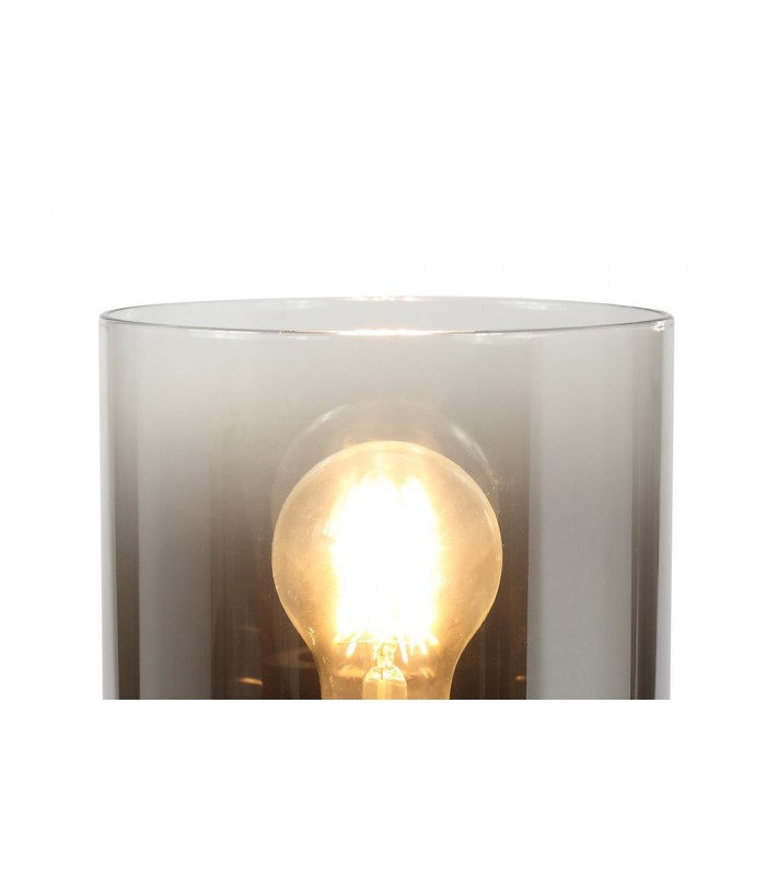Table Lamp, 1 Light Table Lamp E27, Black, Smoke Fade Glass - 7