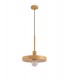Single Ceiling Dome Pendant, Adjustable E27, Wood Effect - 9