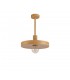 Single Ceiling Dome Pendant, Adjustable E27, Wood Effect - 12