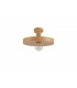 Single Ceiling Dome Pendant, Adjustable E27, Wood Effect - 13