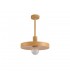 Single Ceiling Dome Pendant, Adjustable E27, Wood Effect - 16