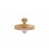 Single Ceiling Dome Pendant, Adjustable E27, Wood Effect - 17