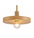Single Ceiling Dome Pendant, Adjustable E27, Wood Effect - 19