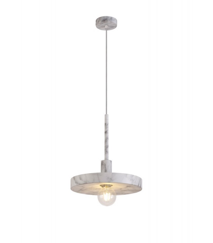 Single Ceiling Dome Pendant, Adjustable E27, Marble Effect - 5