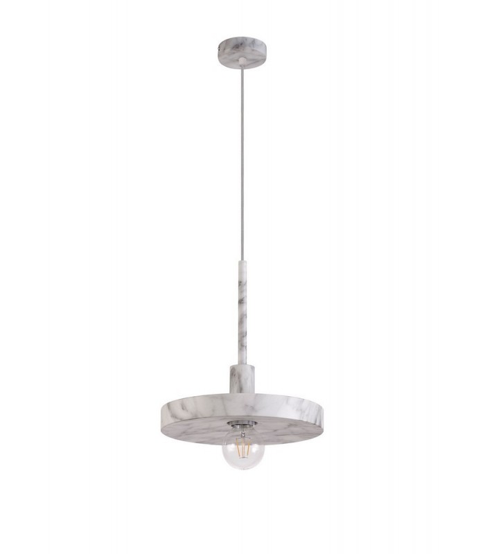 Single Ceiling Dome Pendant, Adjustable E27, Marble Effect - 6