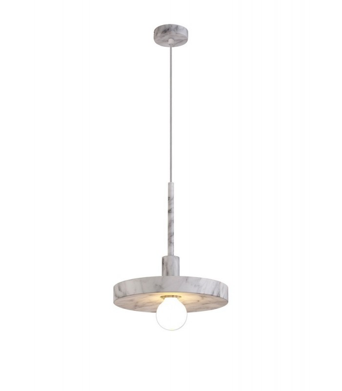 Single Ceiling Dome Pendant, Adjustable E27, Marble Effect - 7
