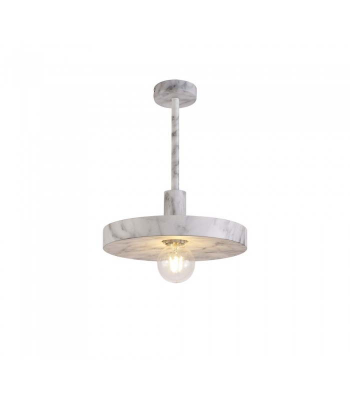 Single Ceiling Dome Pendant, Adjustable E27, Marble Effect - 9