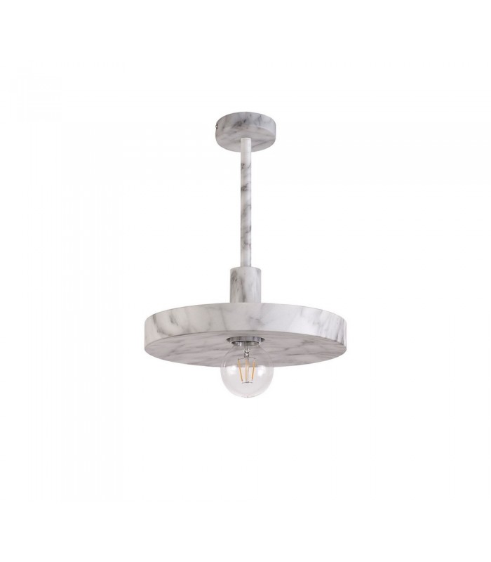 Single Ceiling Dome Pendant, Adjustable E27, Marble Effect - 11
