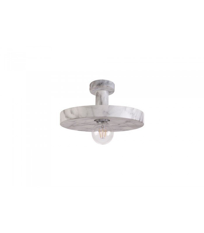 Single Ceiling Dome Pendant, Adjustable E27, Marble Effect - 12