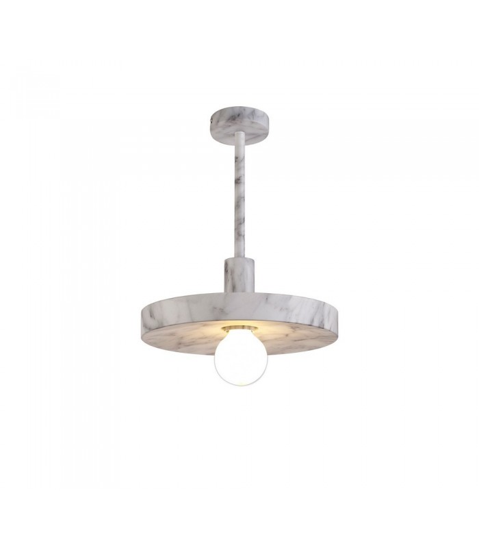 Single Ceiling Dome Pendant, Adjustable E27, Marble Effect - 13