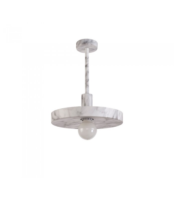 Single Ceiling Dome Pendant, Adjustable E27, Marble Effect - 15