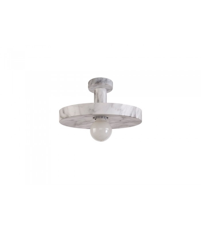 Single Ceiling Dome Pendant, Adjustable E27, Marble Effect - 16