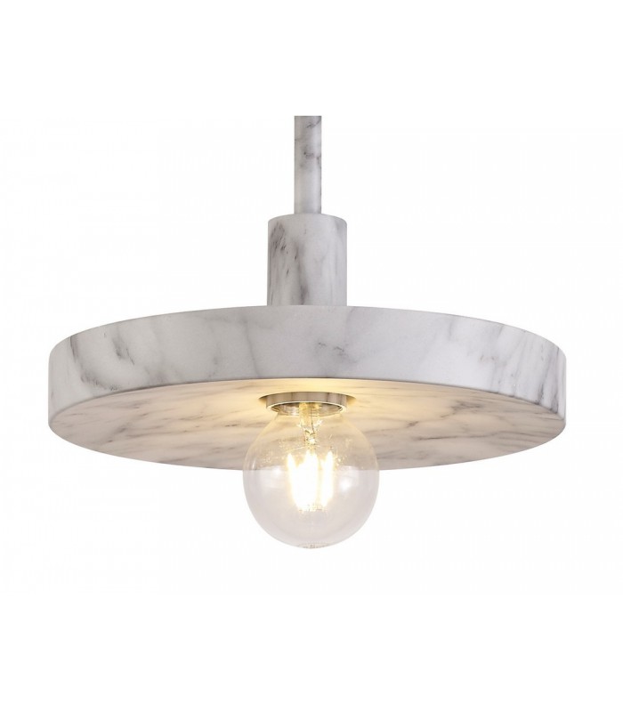 Single Ceiling Dome Pendant, Adjustable E27, Marble Effect - 18