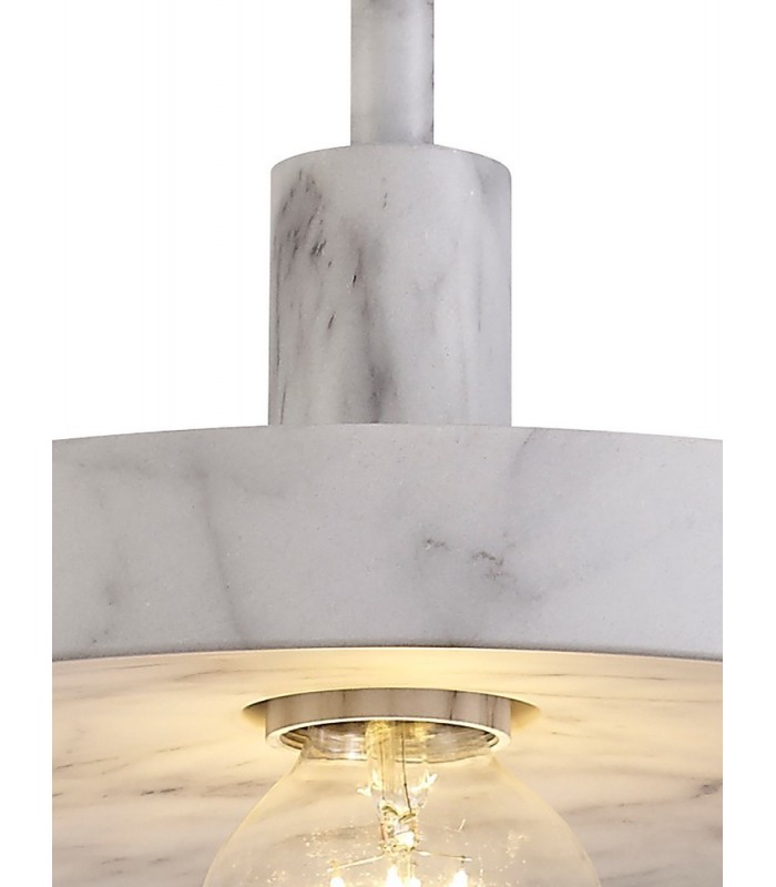 Single Ceiling Dome Pendant, Adjustable E27, Marble Effect - 20