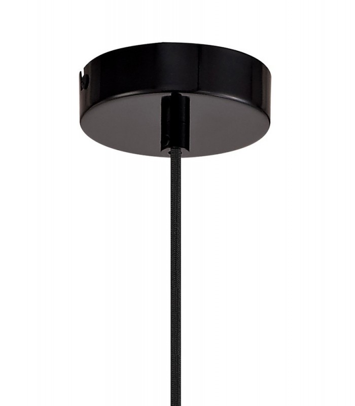 Single Large Ceiling Pendant, 1 Light Adjustable E27, Gloss Black, Gloss White - 4